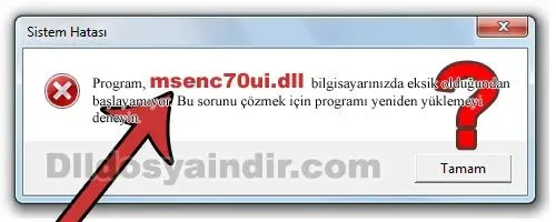 msenc70ui.dll hatası
