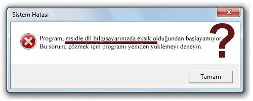 msidle.dll hatası
