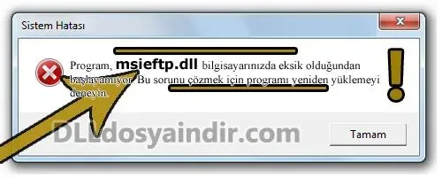 msieftp.dll hatası
