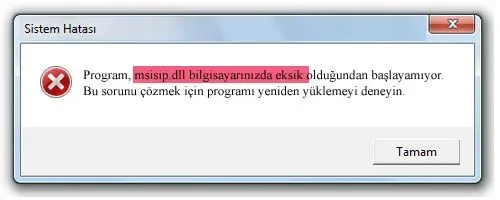 msisip.dll hatası