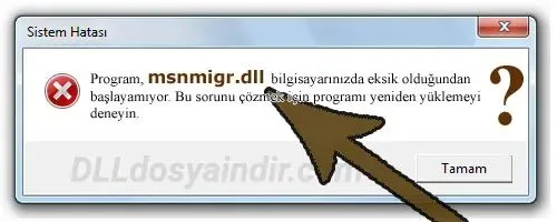 msnmigr.dll hatası
