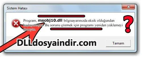 msobj10.dll hatası