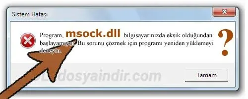 msock.dll hatası
