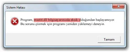 mss64.dll hatası