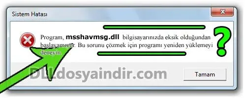 msshavmsg.dll hatası
