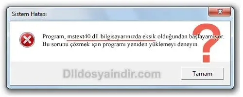 mstext40.dll Hata Görüntüsü