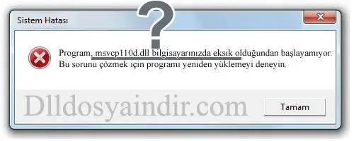 msvcp110d.dll hatası