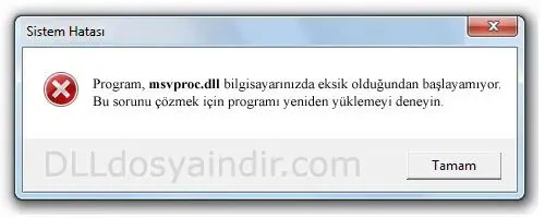 msvproc.dll hatası