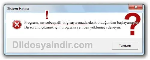 mswebcap.dll hatası