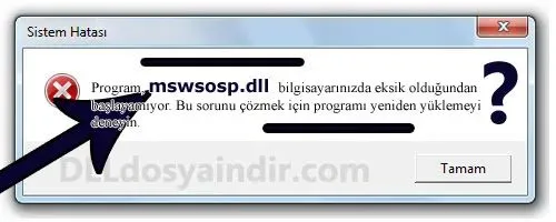 mswsosp.dll hatası