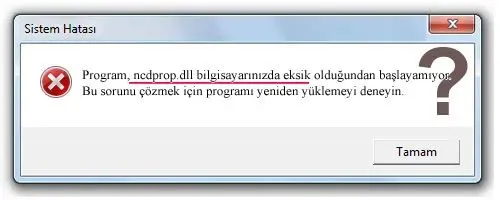 ncdprop.dll hatası