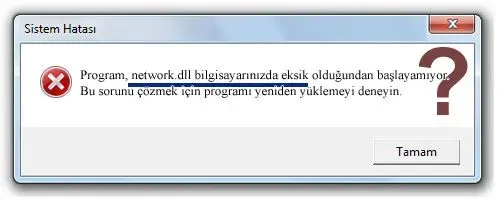 network.dll hatası