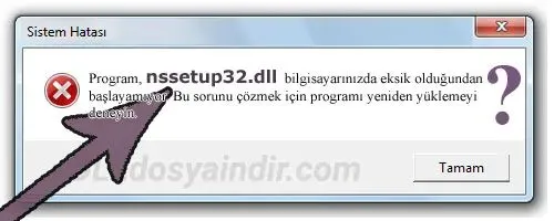 nssetup32.dll hatası