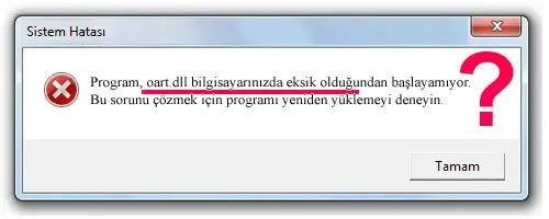 oart.dll Hata Görüntüsü