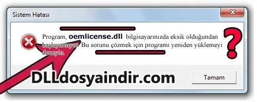 oemlicense.dll Hata Görüntüsü