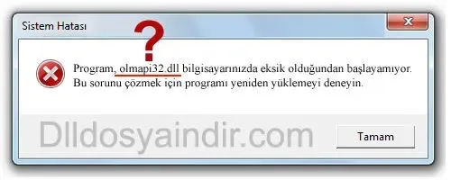 olmapi32.dll hatası