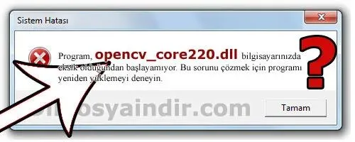 opencv_core220.dll hatası