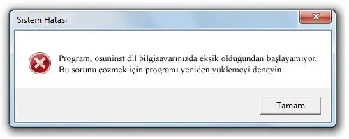 osuninst.dll hatası