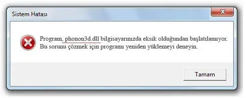 phonon3d.dll hatası