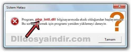 php_intl.dll Hata Görüntüsü