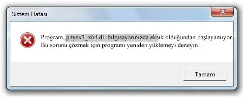 physx3_x64.dll hatası
