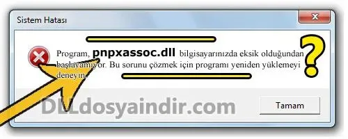 pnpxassoc.dll hatası