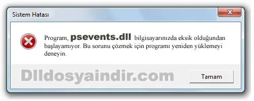 psevents.dll hatası