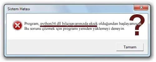 python34.dll hatası