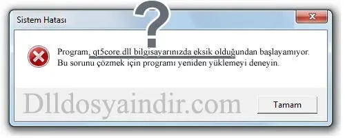 qt5core.dll hatası