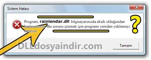rainlendar.dll hatası