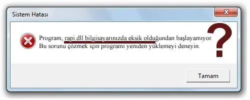 rapi.dll Hata Görüntüsü