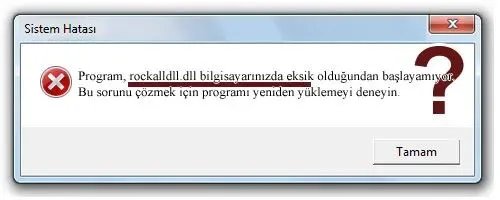 rockalldll.dll Hata Görüntüsü