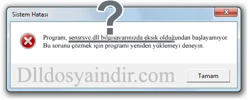 sensrsvc.dll hatası
