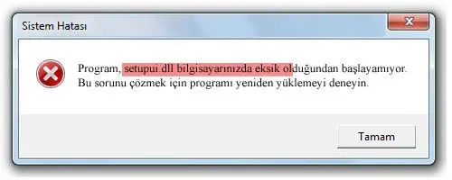 setupui.dll hatası