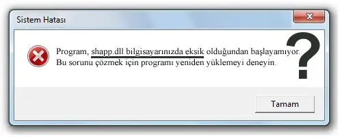shapp.dll hatası
