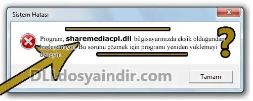 sharemediacpl.dll hatası