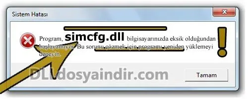 simcfg.dll hatası