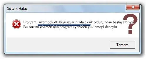 sizerhook.dll hatası
