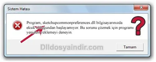 sketchupcommonpreferences.dll hatası