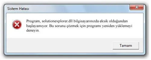 solutionexplorer.dll hatası