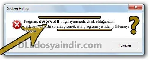 swprv.dll hatası