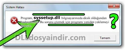 syssetup.dll hatası
