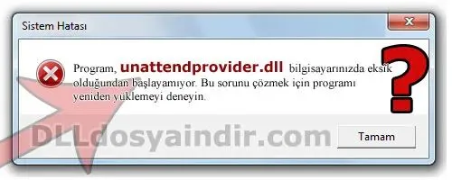unattendprovider.dll hatası