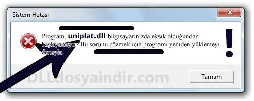 uniplat.dll hatası
