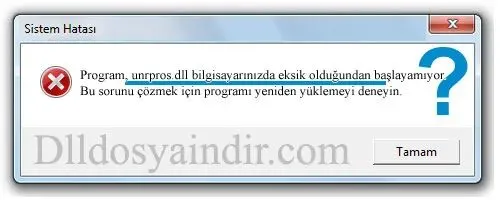 unrpros.dll hatası