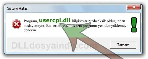 usercpl.dll hatası