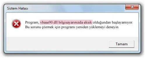 vbase90.dll hatası