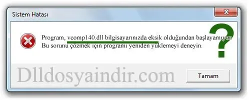 vcomp140.dll hatası