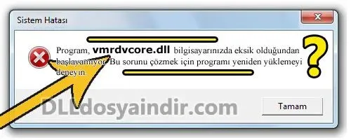 vmrdvcore.dll hatası