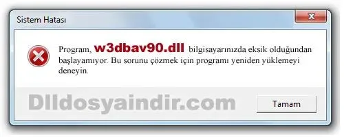 w3dbav90.dll hatası